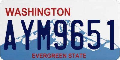 WA license plate AYM9651