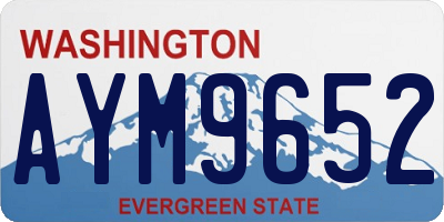WA license plate AYM9652