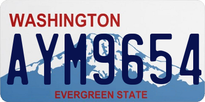 WA license plate AYM9654