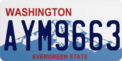 WA license plate AYM9663