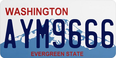 WA license plate AYM9666