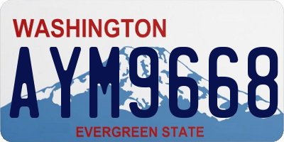 WA license plate AYM9668