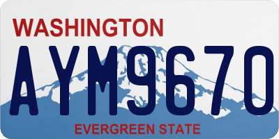 WA license plate AYM9670