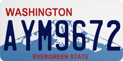 WA license plate AYM9672