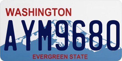 WA license plate AYM9680