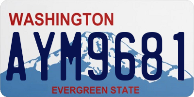 WA license plate AYM9681