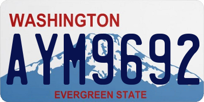 WA license plate AYM9692