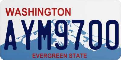 WA license plate AYM9700