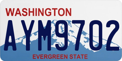 WA license plate AYM9702