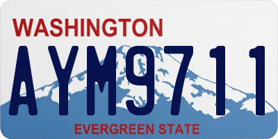 WA license plate AYM9711