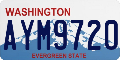 WA license plate AYM9720