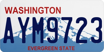 WA license plate AYM9723