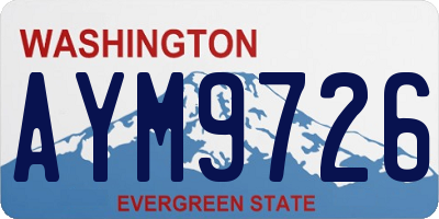 WA license plate AYM9726
