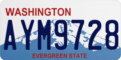 WA license plate AYM9728