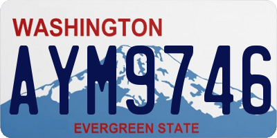 WA license plate AYM9746