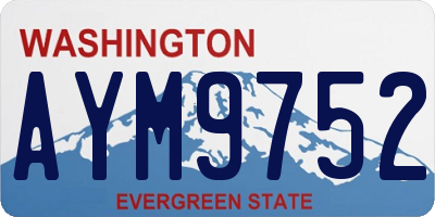 WA license plate AYM9752