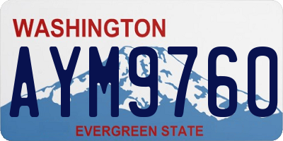 WA license plate AYM9760