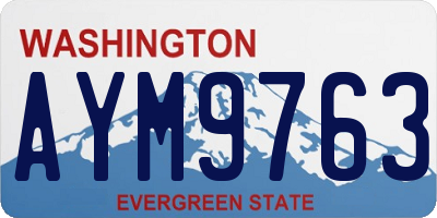 WA license plate AYM9763