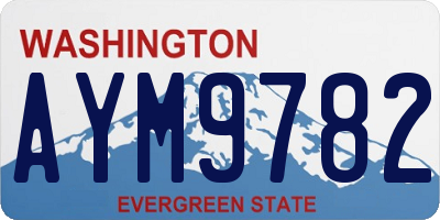 WA license plate AYM9782