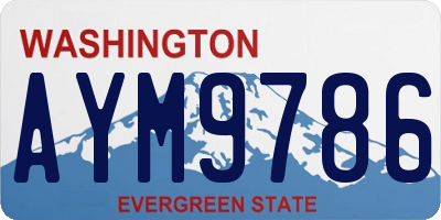 WA license plate AYM9786