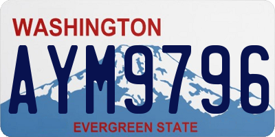 WA license plate AYM9796
