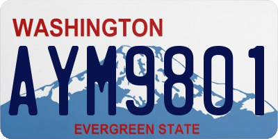 WA license plate AYM9801