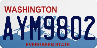 WA license plate AYM9802