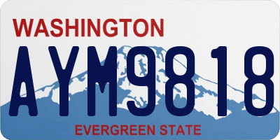 WA license plate AYM9818