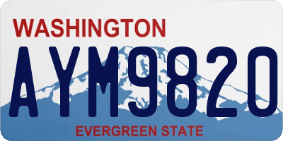 WA license plate AYM9820