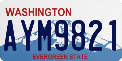 WA license plate AYM9821
