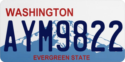 WA license plate AYM9822