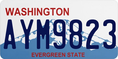 WA license plate AYM9823