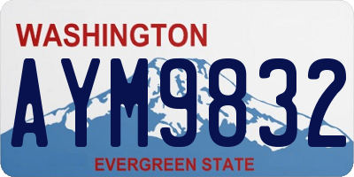 WA license plate AYM9832
