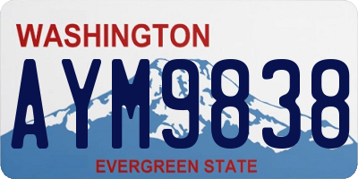 WA license plate AYM9838