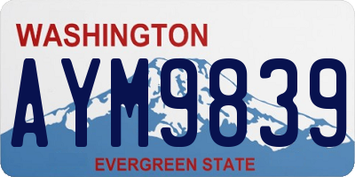 WA license plate AYM9839