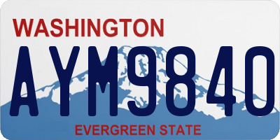 WA license plate AYM9840