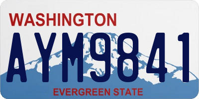 WA license plate AYM9841