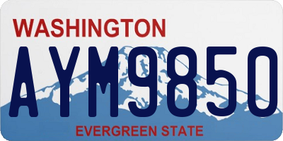 WA license plate AYM9850