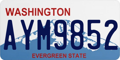 WA license plate AYM9852