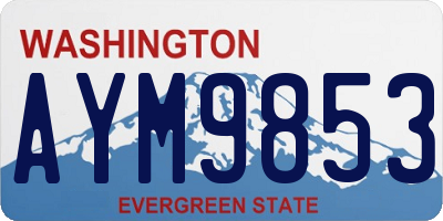 WA license plate AYM9853