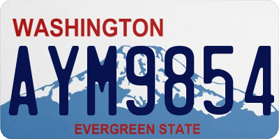 WA license plate AYM9854