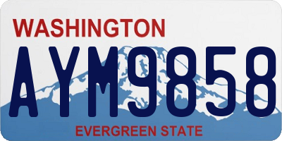 WA license plate AYM9858