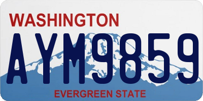 WA license plate AYM9859