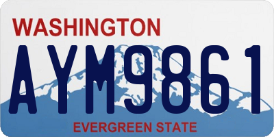 WA license plate AYM9861