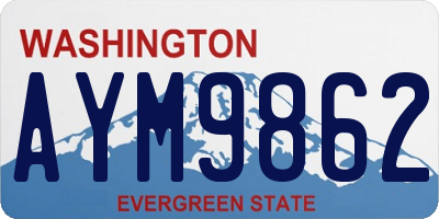 WA license plate AYM9862
