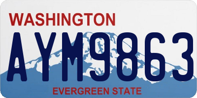 WA license plate AYM9863