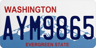 WA license plate AYM9865