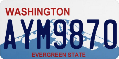 WA license plate AYM9870