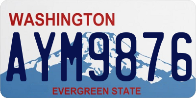 WA license plate AYM9876
