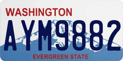 WA license plate AYM9882